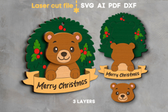 Bear Christmas Ornament SVG laser cut file for Glowforge Product Image 2
