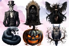 Vintage Creepy Halloween Clipart Bundle, Vintage Creepy Product Image 3