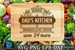 Love served daily Mom&#039;s kitchen SVG, Cutting Board SVG Product Image 3