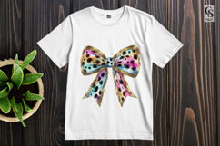 Rainbow Glitter Print Bow Watercolor Clipart Product Image 2