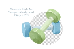 Watercolor Fitness Clipart Set Product Image 4
