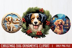 3D Christmas Dog Ornaments Clipart, PNG Product Image 1