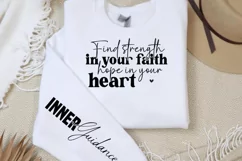 Find strength in your faith hope in your heart Sleeve S Product Image 2