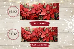 Christmas Poinsettia Mug Design, Poinsettia Sublimation PNG Product Image 2