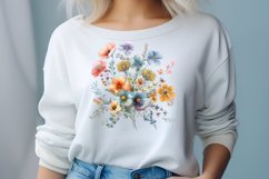 Colorful Wildflowers Sublimation Clipart Product Image 1