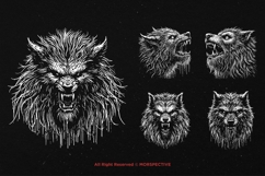 10 Bundle Dark Art Warewolf Head Monster Wolf Horror Scary Product Image 3