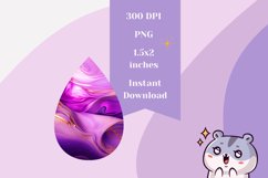 Neon Purple Teardrop Earring Design, Abstract Earring PNG Product Image 2