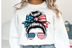 USA Messy Bun Svg Design | Svg Cut Files | Shirt Svg Product Image 1