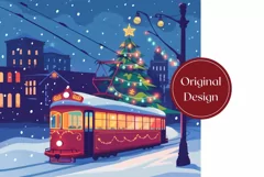 Christmas Tumbler Wrap, Christmas Tram Tumbler Sublimation Product Image 2