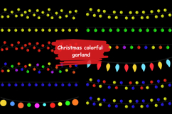 Colorful Set Christmas light garland decoration glowing xmas Product Image 2