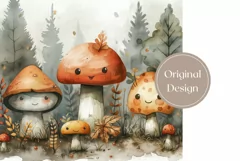 Cute Halloween Tumbler Template, Cartoon Mushrooms Tumbler Product Image 2