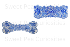 Blue Toile, Ephemera, PNG, Clipart, Junk Journal, flowers Product Image 2