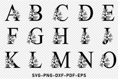 Monogram Floral Flower Alphabet Font Letters SVG Laser Cut Product Image 2