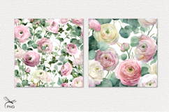 Watercolor floral digital paper, seamless pattern Product Image 2