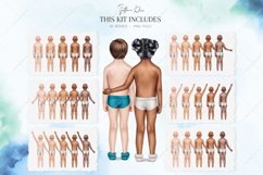 Toddlers Bodies Clip Art, Toddlers Backs Clipart, Custom PNG Product Image 3