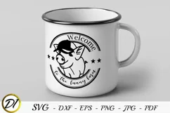 Farmhouse welcome svg. Welcome to hte funny farm. Pig svg. Product Image 2