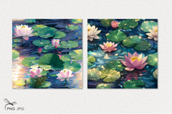 Water lilies digital paper Product Image 2