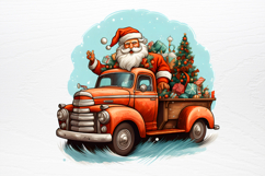 Christmas Truck Sublimation Clipart PNG Product Image 2