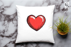 Hand Drawn Red Sketch Heart Clipart Sublimation PNG Product Image 3