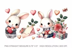16oz Libbey Glass Can Tumbler Valentine Cute Rabbit Heart Product Image 2