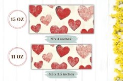 Red Love Mug Wrap Design, Cartoon Hearts Mug Sublimation Product Image 2