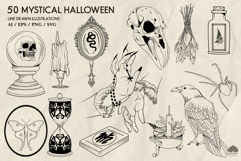 Mystical Halloween Line Art Collection Svg Png Eps Product Image 2