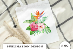 Watercolor Tropical Flowers Bouquet png Product Image 2
