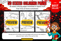 50 states coloring pages activities printable Christmas day Product Image 2