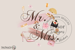 Mr And Mrs Glam Wedding PNG Fashion Clipart Sublimation Product Image 1