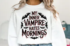 My Inner Vampire Hates Morning Svg | Halloween | Shirt Svg Product Image 1