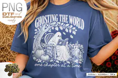 Ghost Reading Book Lover PNG, Retro Fall DTF Product Image 2