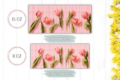 Pink Tulips Mug Design, Pink Mug, Flowers Mug Sublimation Product Image 2