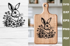 Easter Bunny engraved SVG, Rabbit Laser file, Cutting board Product Image 3