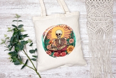 Gothic Skull Illustration PNG, Boho Flowers Illustration Product Image 2