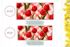 Red Tulips Mug Wrap, Red Mug, Flowers Mug Template Product Image 2