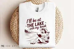 Woman Reading Book At Lake Sublimation PNG Product Image 3