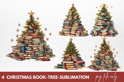 Christmas Books Tree Sublimation Clipart Product Image 1