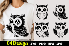 Kawaii Owl SVG PNG Product Image 1