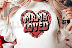 Mama Loved Heart With Flowers Vintage Style Mothers Day Product Image 2