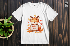 Hello Fall Fox Clipart Sublimation PNG Product Image 2