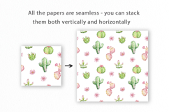 Watercolor Cactus Seamless Pattern Product Image 2