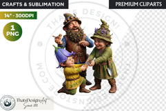 Spring Blossom Gnomes Cliparts Fantasy graphics scrapbooking Product Image 1