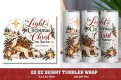 Christian Christmas 20oz Tumbler Wrap, Nativity Christmas Sk Product Image 1