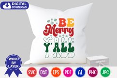 be merry y&#039;all retro svg, christmas retro svg Product Image 2
