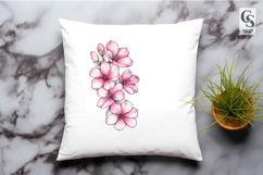 Pink Hibiscus Flowers Clipart Sublimation PNG Product Image 2