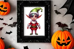 Christmas Elf Watercolor Clipart, Christmas PNG Product Image 2