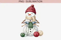 Yarn snowman png design for T-shirts Product Image 2