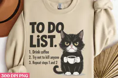 To Do List PNG, Funny Cat Jokes Sublimation PNG Product Image 2