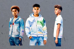 Mixed-race teenage boys clipart 28 PNG Product Image 4