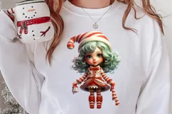 Christmas Little Girl Clipart Sublimation, Christmas PNG Product Image 2